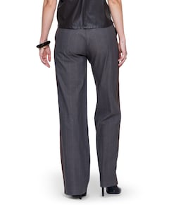 Pinstripe + tape dames broek bruin