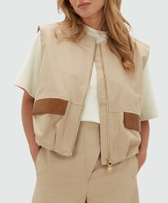 Dames gilet beige