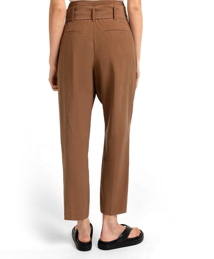 High-waist met sj dames broek bruin