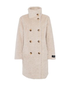 Faux-fur dames winterjas beige