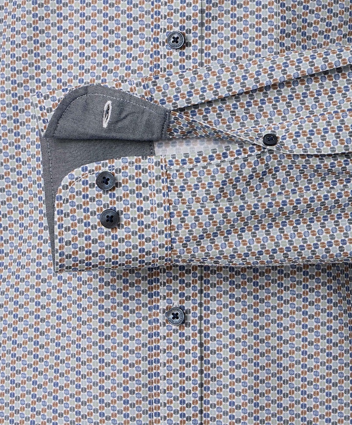 Heren overhemd lange mouw groen