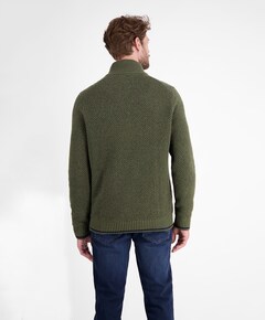 Heren trui met rits groen