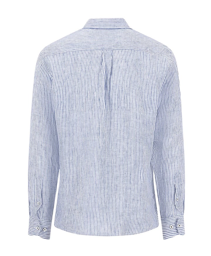 Heren overhemd lange mouw blauw