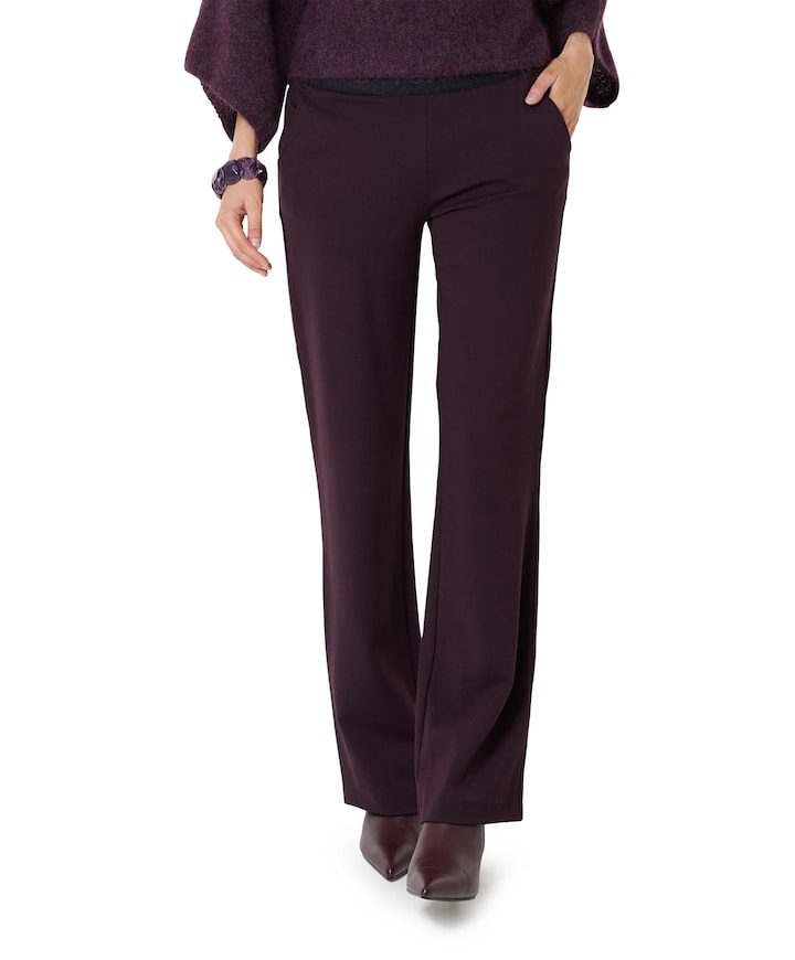Jenny Wide Leg dames broek bordeaux