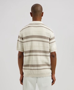 Heren polo korte mouw zilver