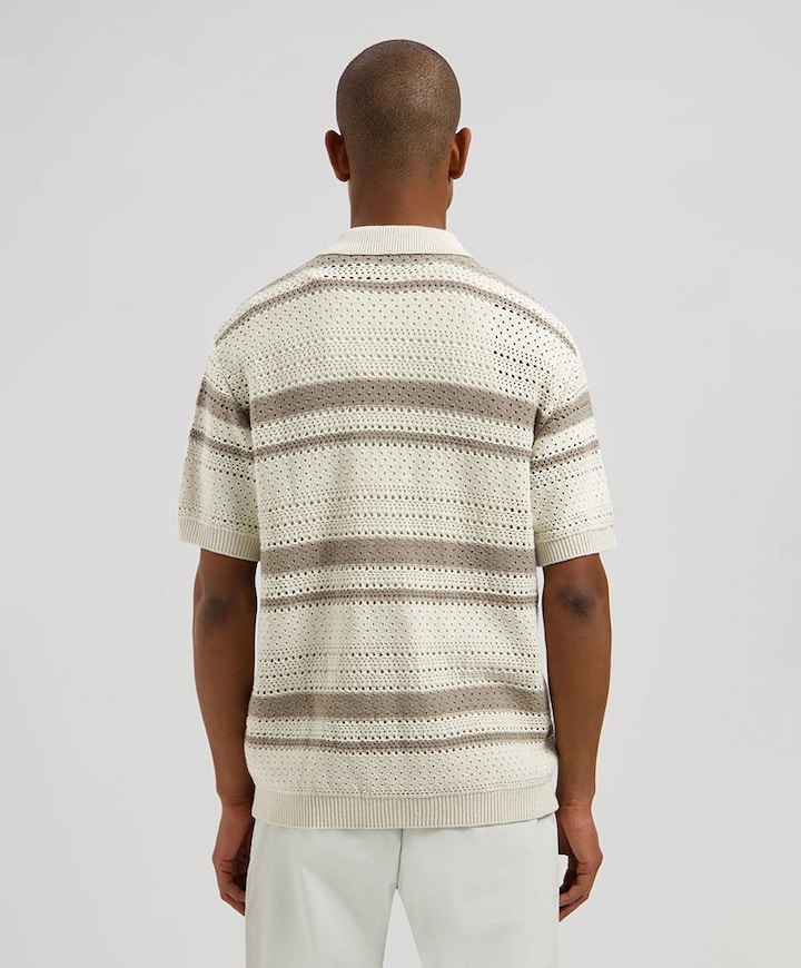 Heren polo korte mouw zilver