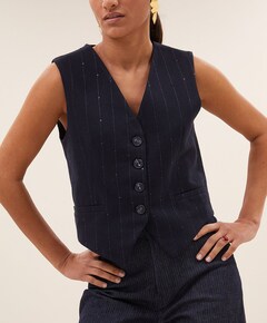 Dames gilet blauw
