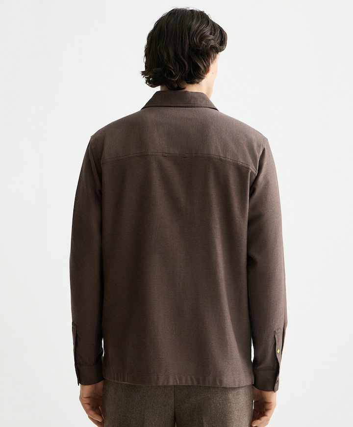 Overhemd lange mouw bruin