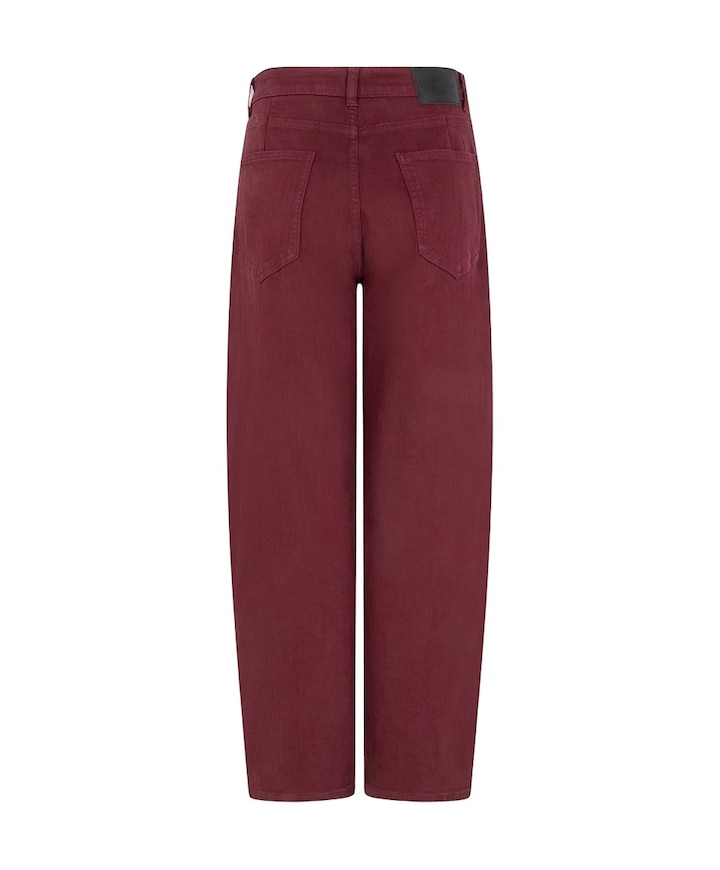 Barrel denim dames jeans bordeaux