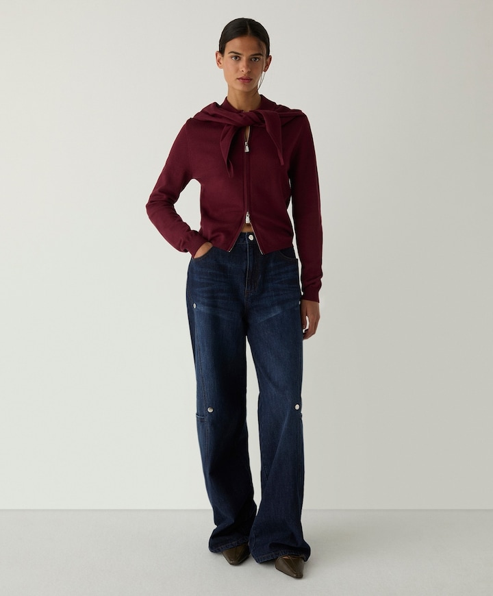 Dames vest bordeaux