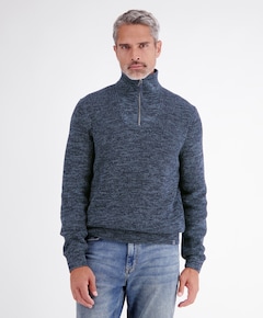 Heren trui met rits blauw