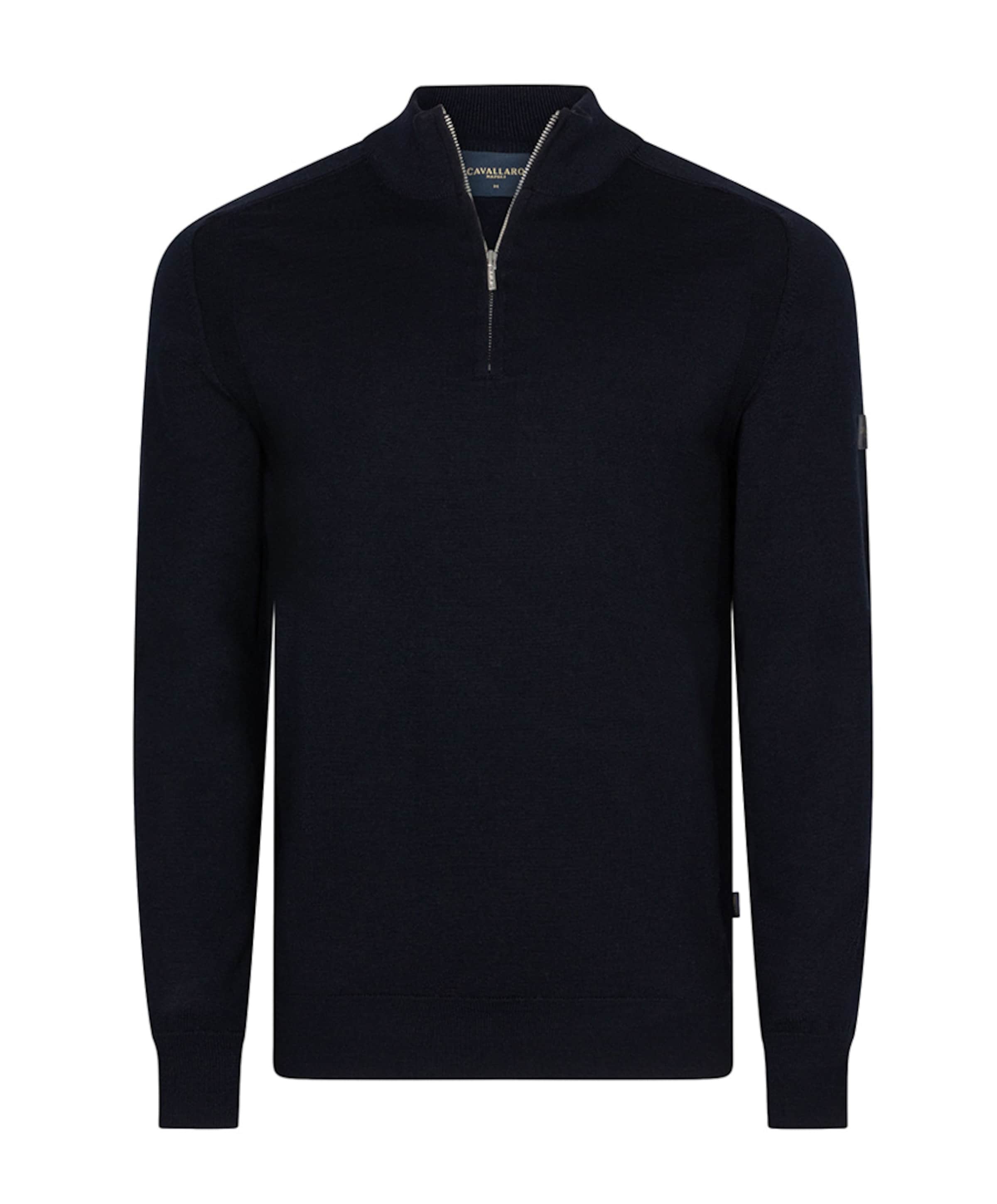 Heren trui met rits blauw