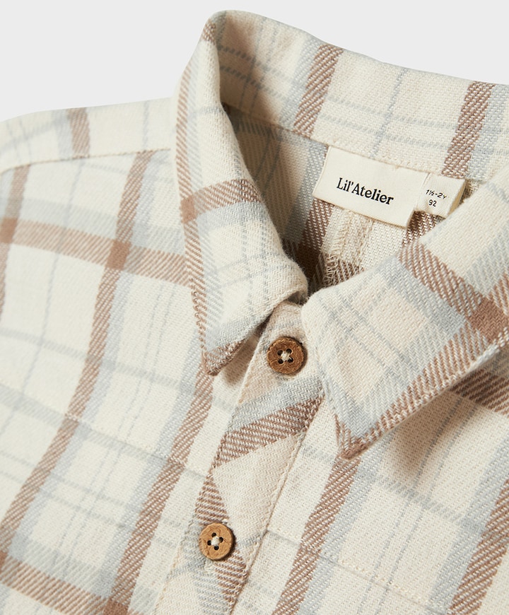 Jongens overhemd lange mouw ecru