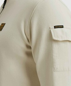 Heren trui met rits ecru