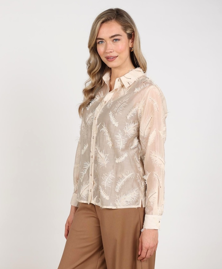 Dames blouse beige