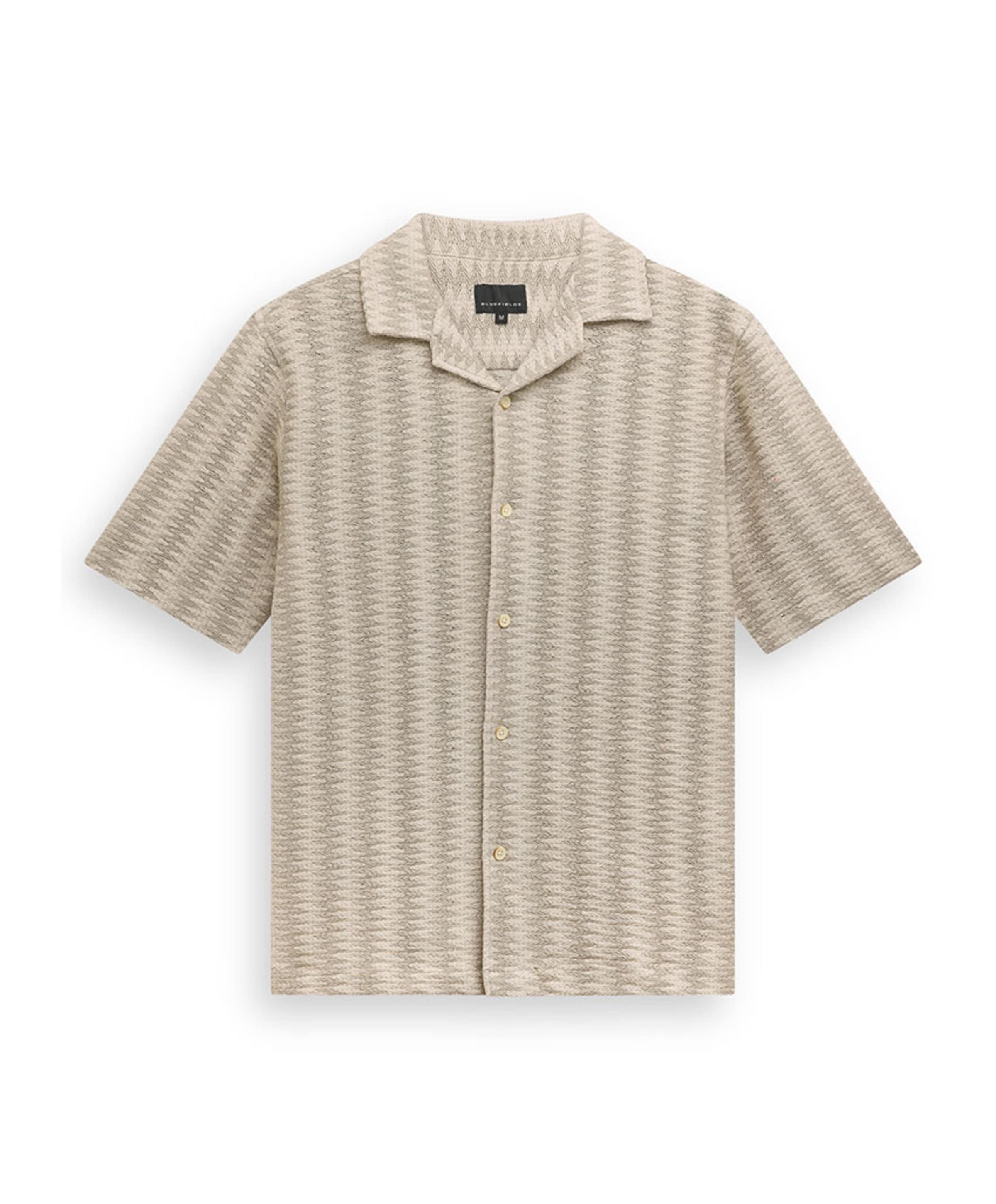 Heren overhemd korte mouw beige