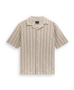 Heren overhemd korte mouw beige