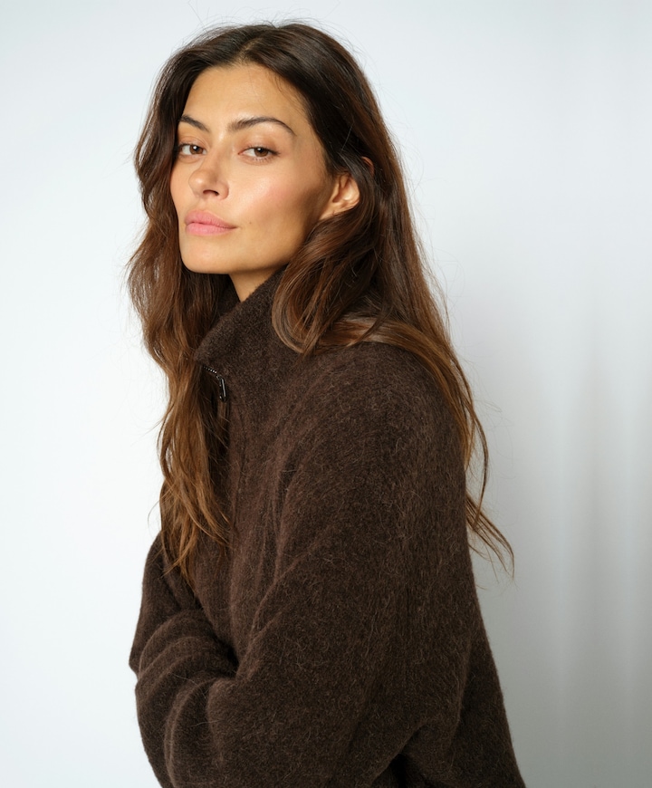 Dames vest bruin