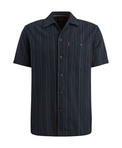 Heren overhemd korte mouw blauw