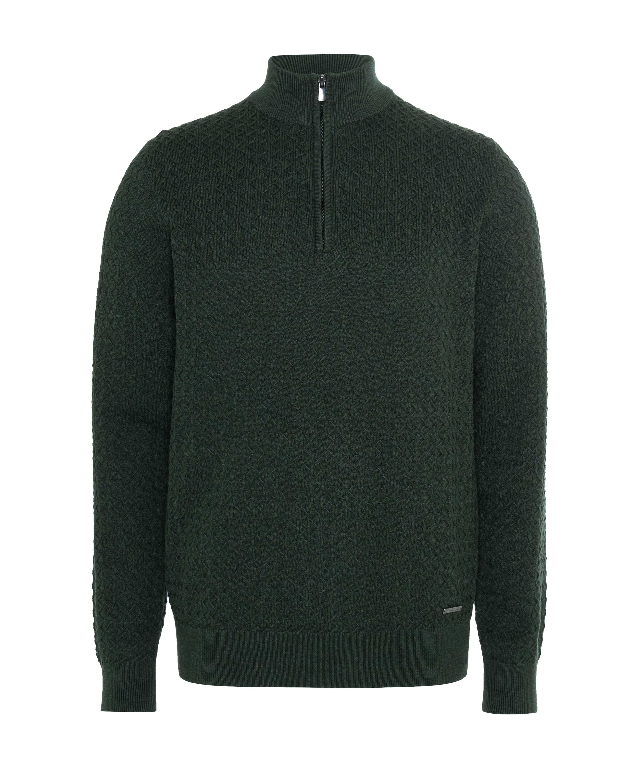 Heren trui met rits groen