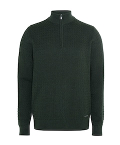 Heren trui met rits groen