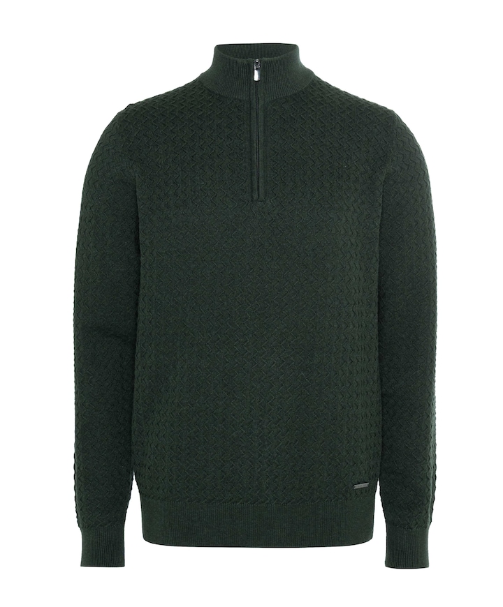 Heren trui met rits groen