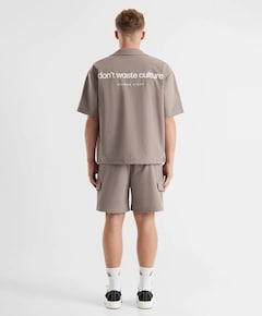 Heren overhemd korte mouw grijs