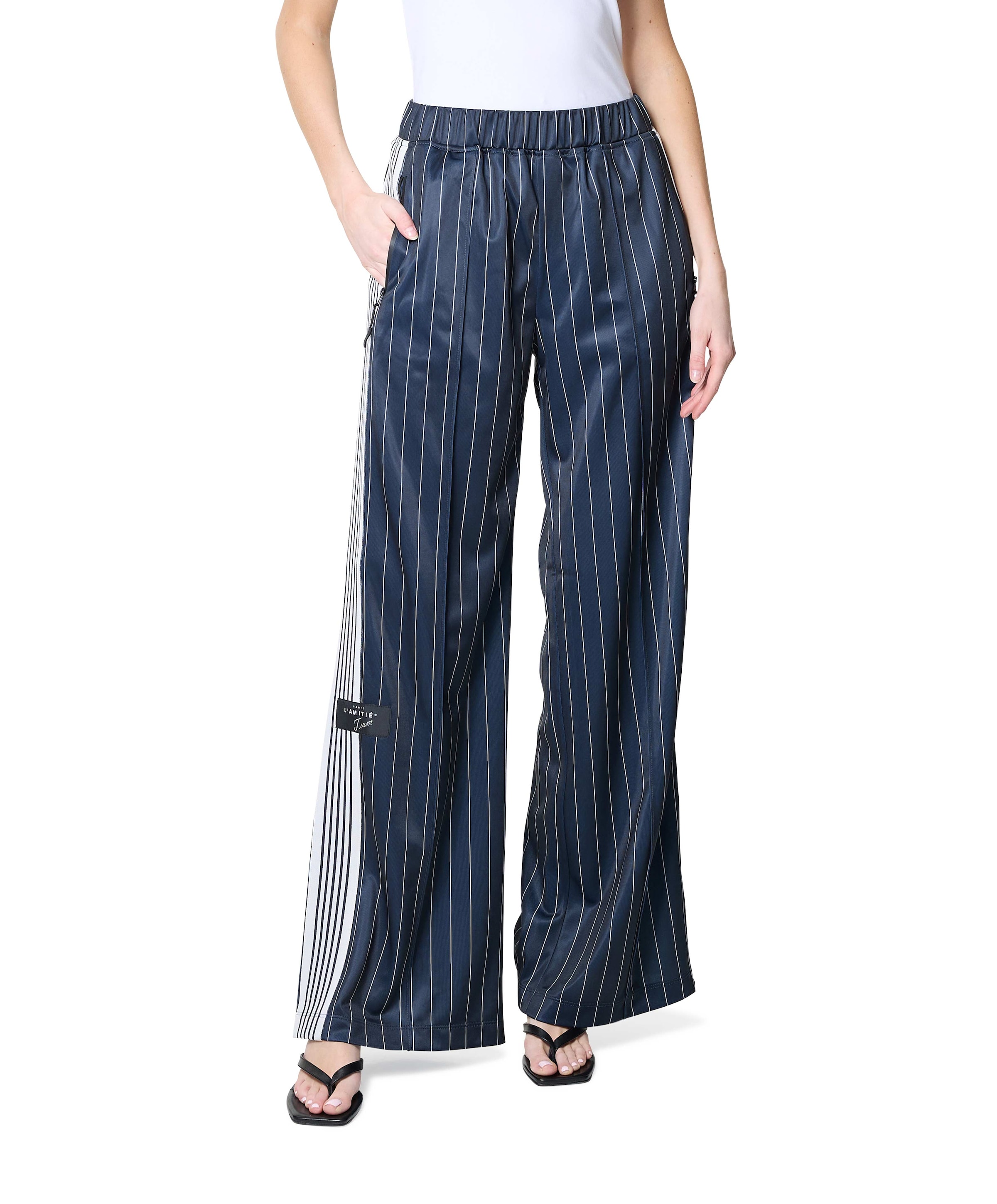 Baggy Pin Stripe Track Tall dames broek blauw