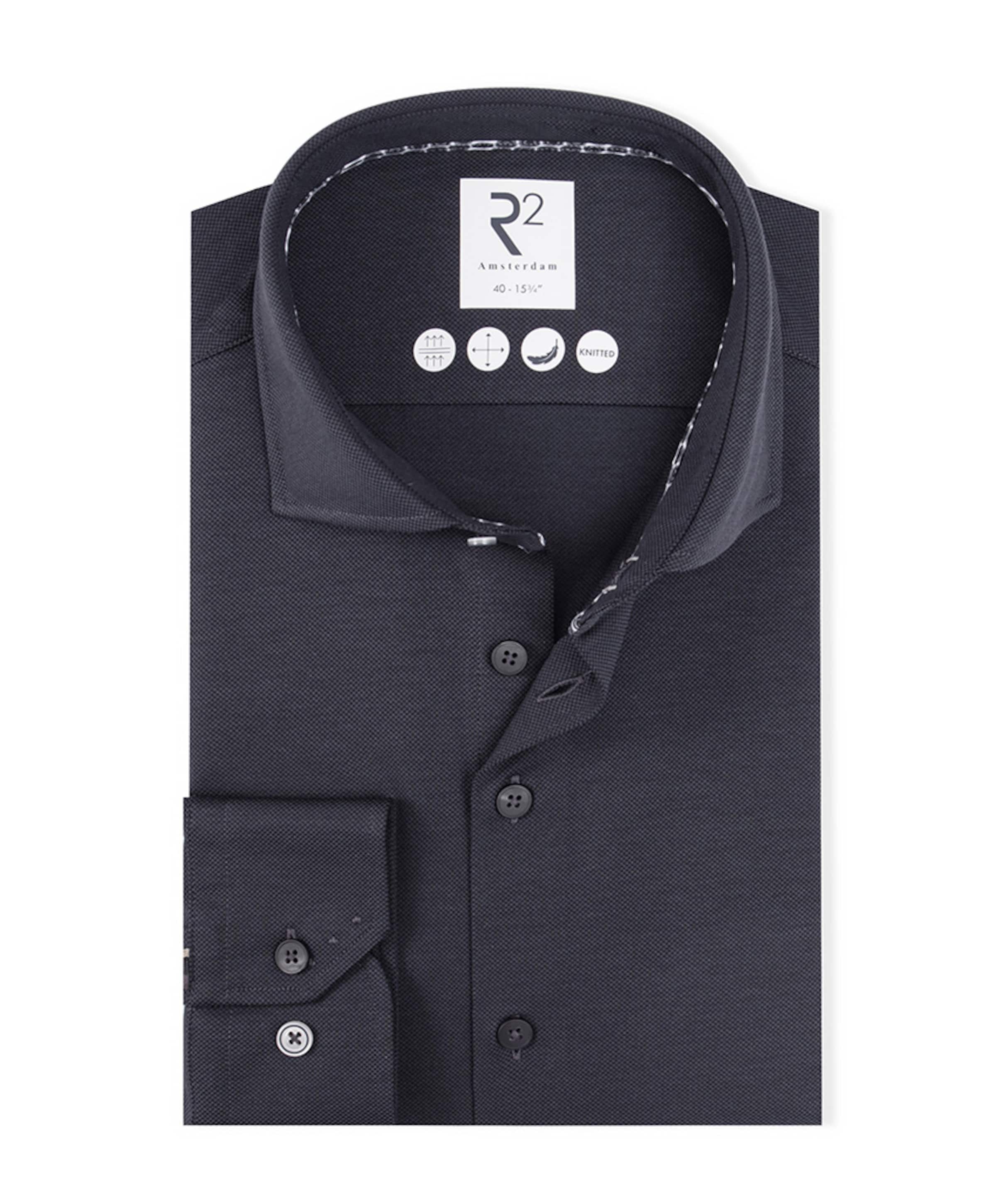 Heren overhemd lange mouw grijs