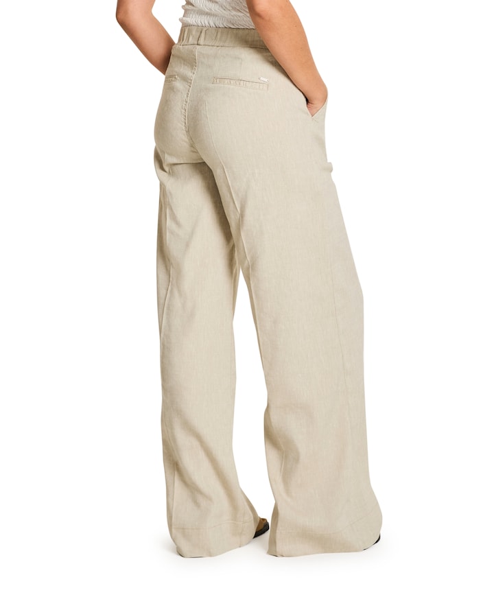 Lizzy - Flowy Linen - 637 - Light O dames broek groen