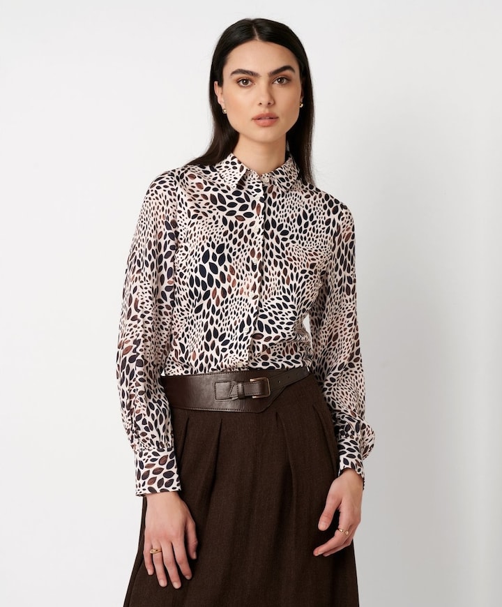 Dames blouse beige