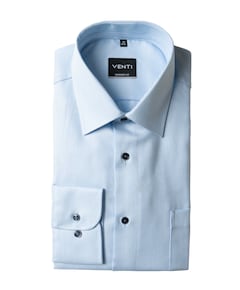 Heren overhemd lange mouw blauw