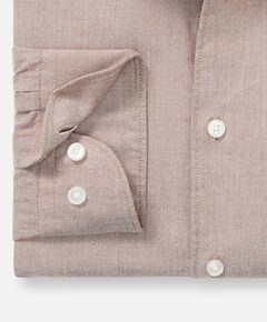 Heren overhemd lange mouw bruin