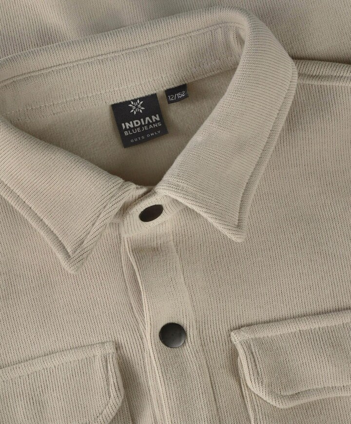 Jongens overhemd lange mouw beige