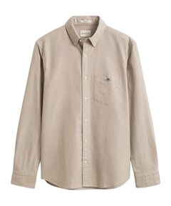 Heren overhemd lange mouw beige