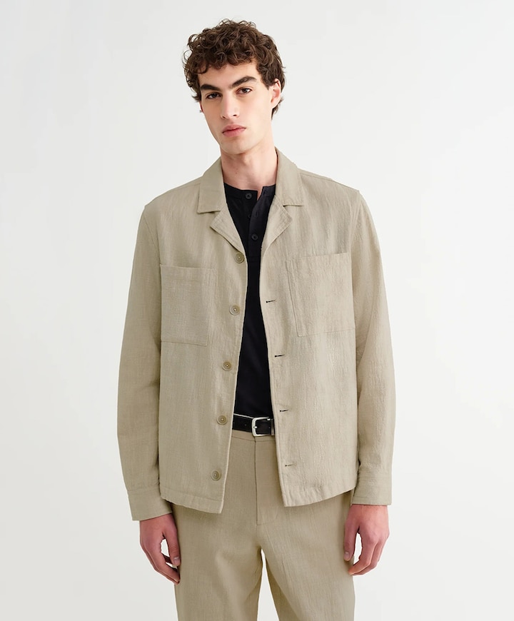 Heren overshirt beige