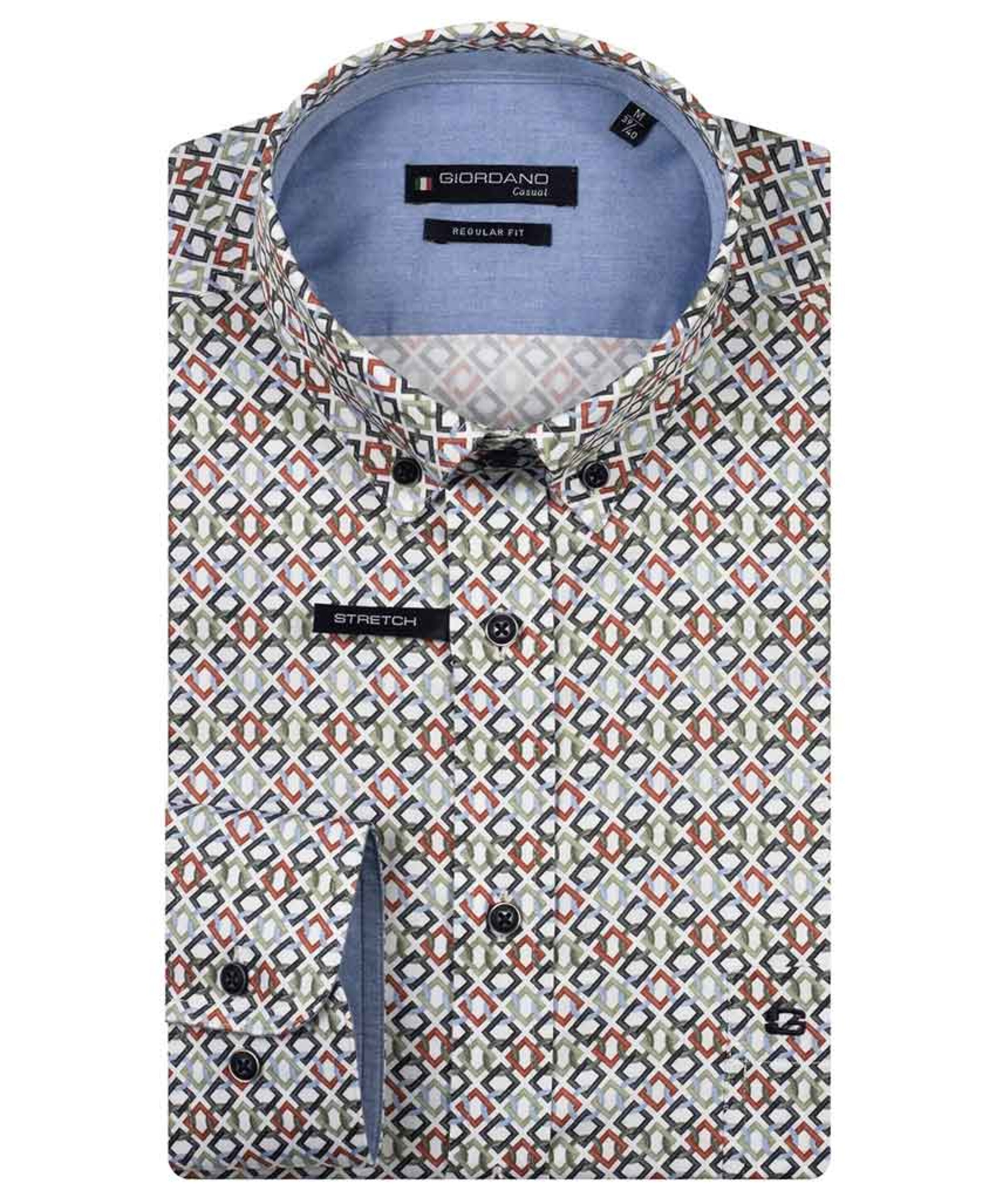 Heren overhemd lange mouw groen