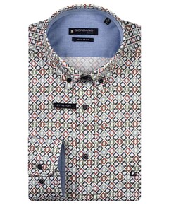 Heren overhemd lange mouw groen