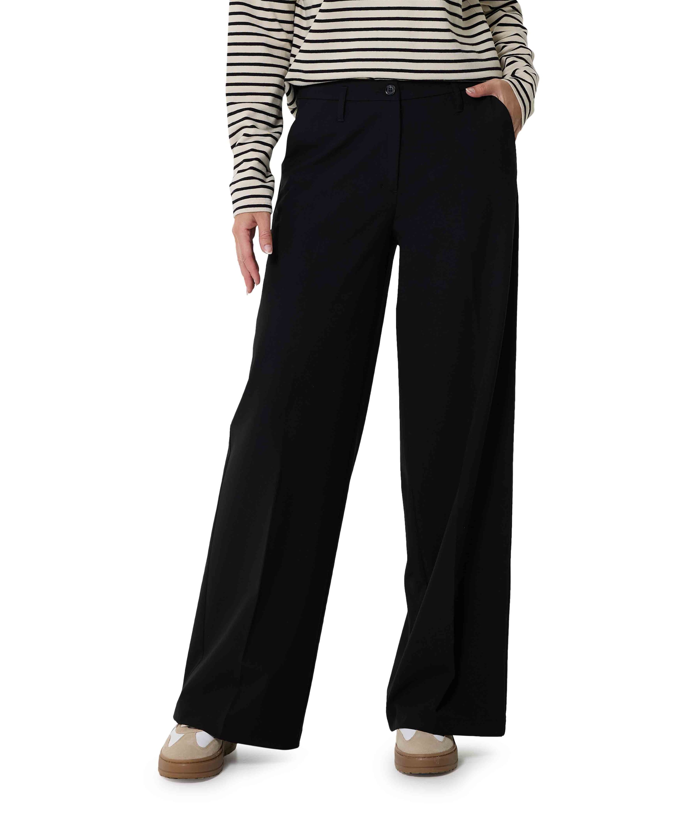 Trousers viscose blend stretch zwart