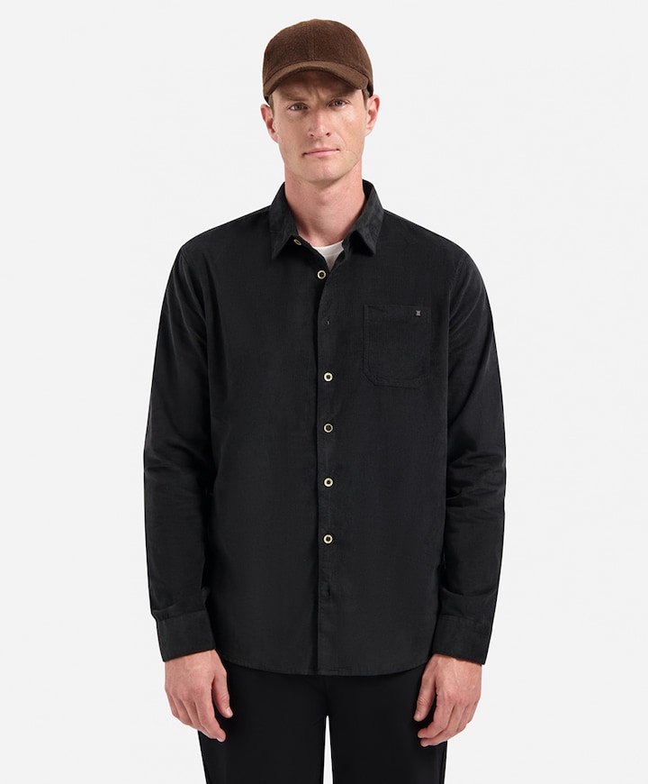 Heren overhemd lange mouw zwart