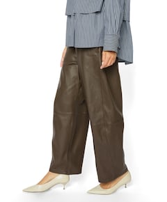 MMBarrel Leather dames broek bruin
