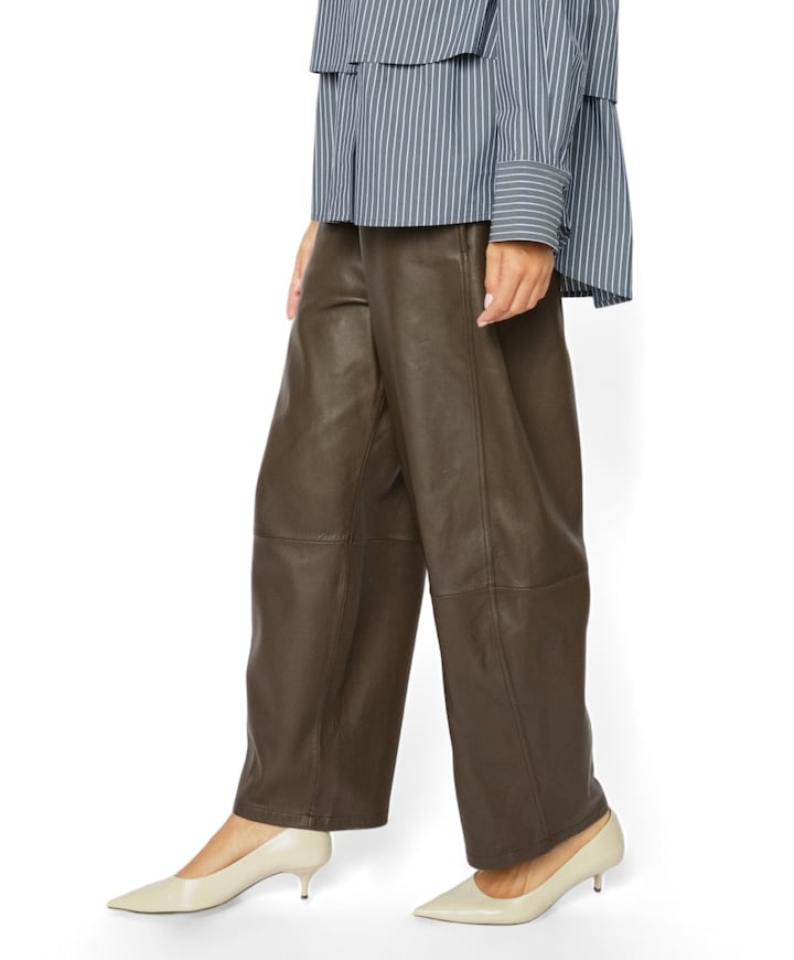 MMBarrel Leather dames broek bruin