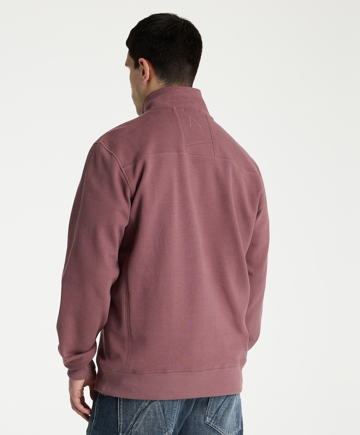 Heren trui met rits roze