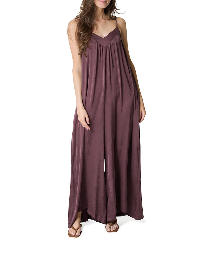 Silky touch dames jumpsuit paars