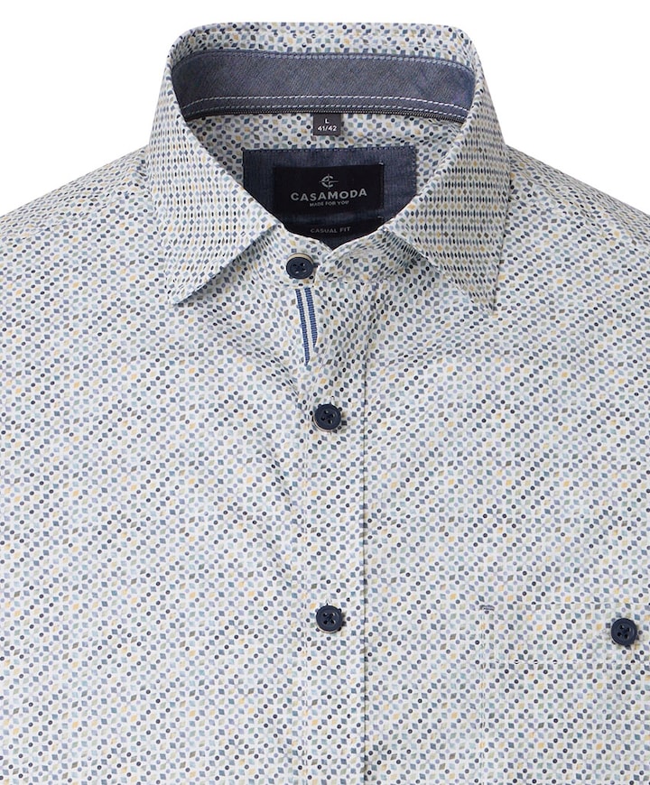 Heren overhemd korte mouw groen