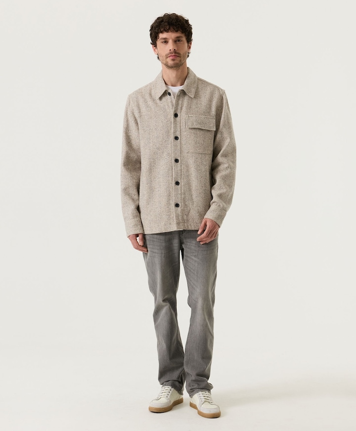 Heren overshirt beige