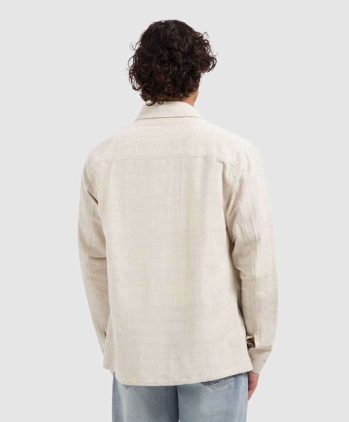 Heren overhemd lange mouw ecru