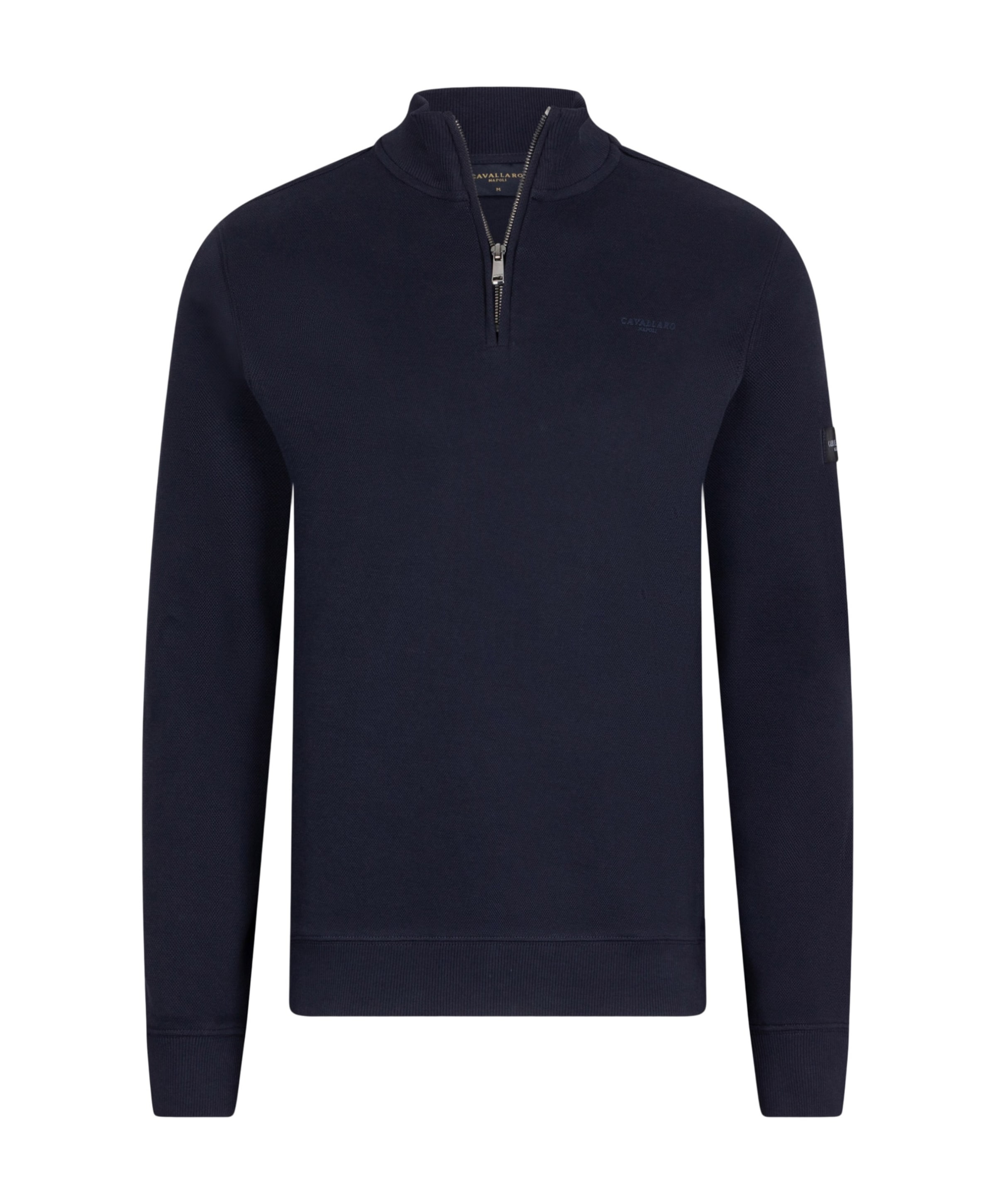 Heren trui met rits blauw
