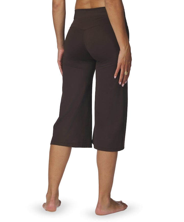 Lauri Wide dames capri broek bruin