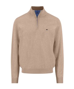 Heren trui met rits beige